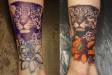 Black and Grey Leopard and colour lotus leg piece. It is also a cover up.
